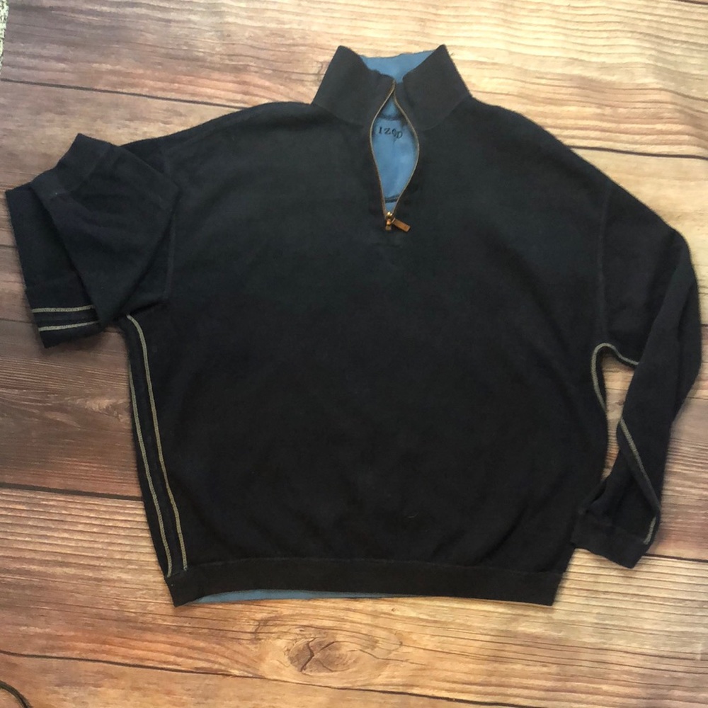 Navy blue Izod half zip sweater size L